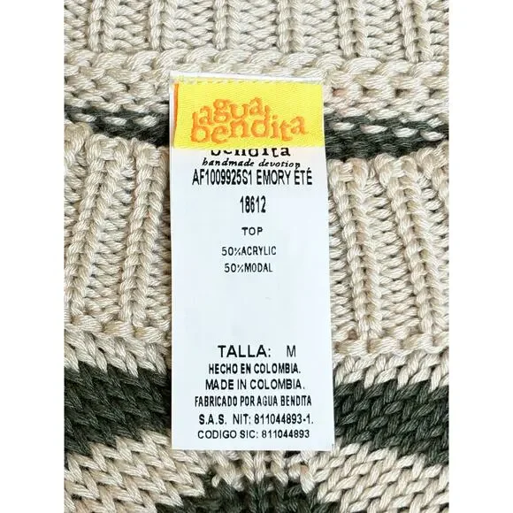 Agua Bendita Crochet Emory Crop Top & Mira Ete Skirt Set Chevron M/L - Picture 8 of 9